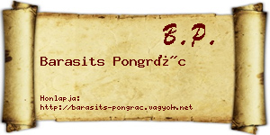 Barasits Pongrác névjegykártya